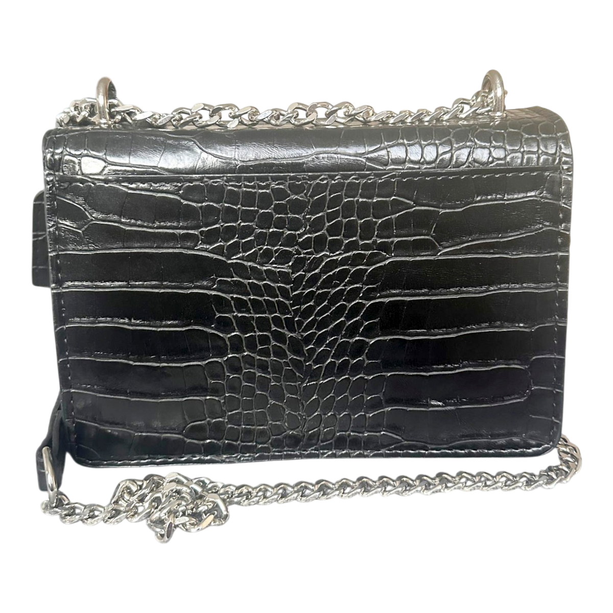 Saint Laurent Monogram - Croco Argintiu
