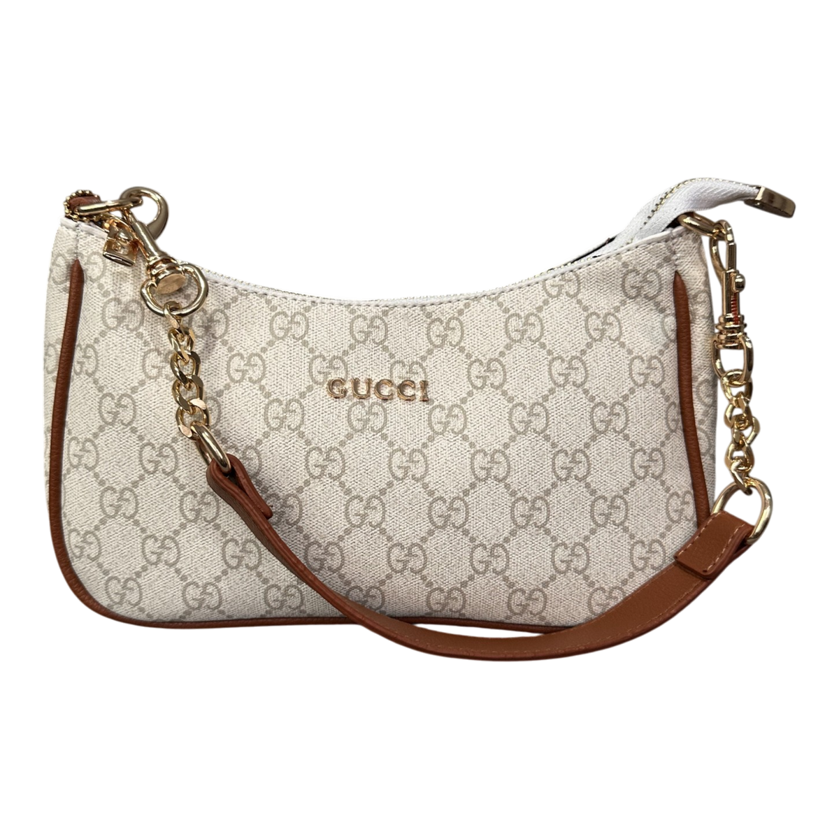 Gucci GG Canvas cu lanț – Fildeș – fotografia 1