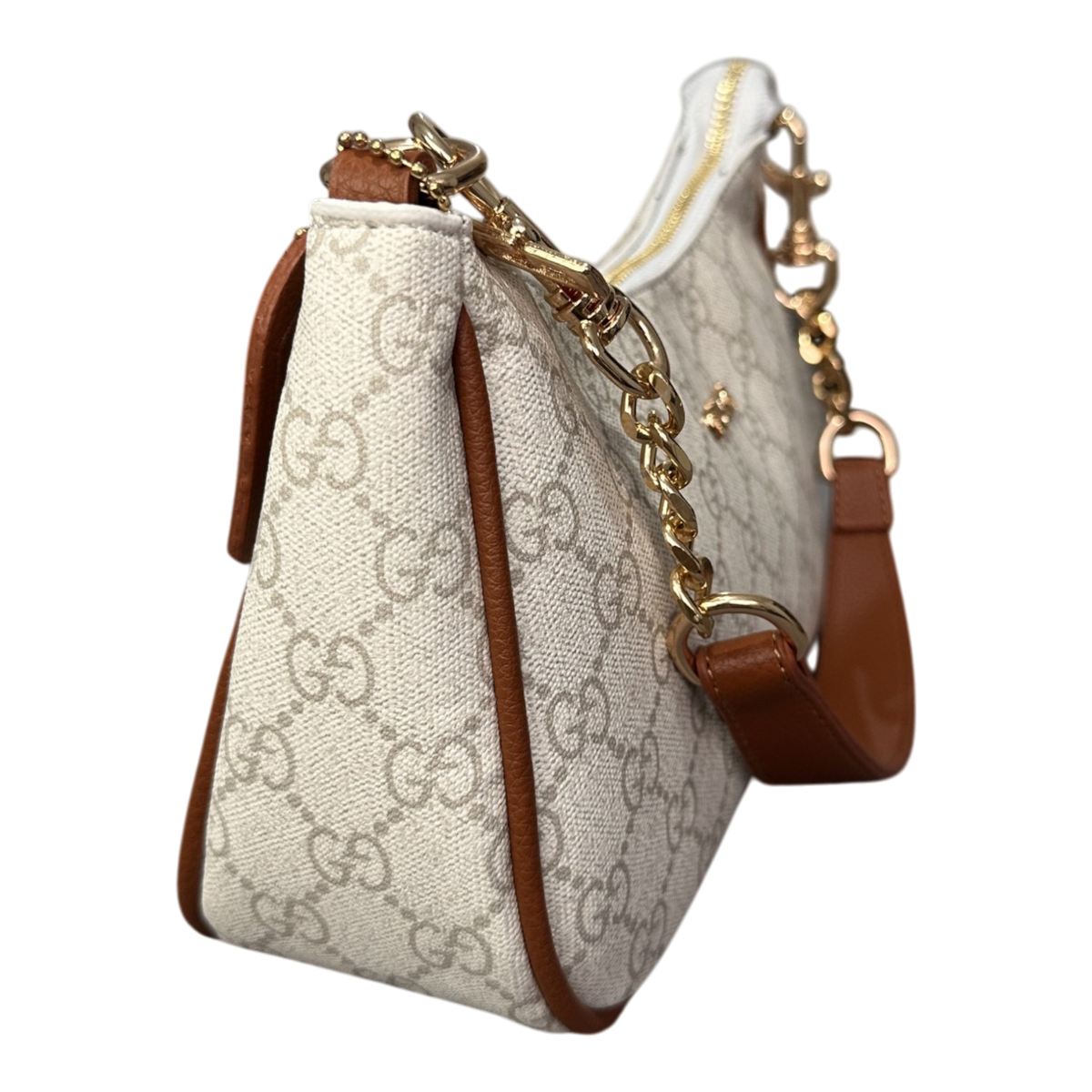 Gucci GG Canvas cu lanț – Fildeș – fotografia 2