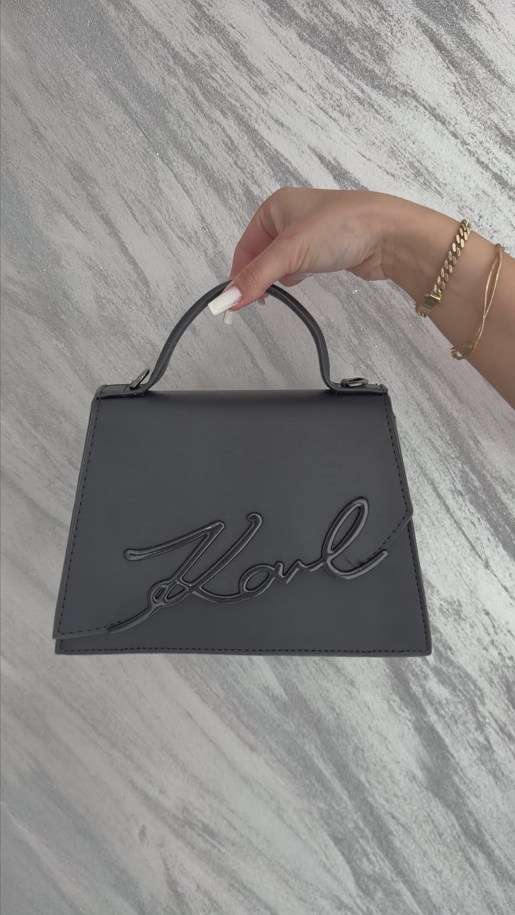 Karl Lagerfeld Asimetric - Negru mat