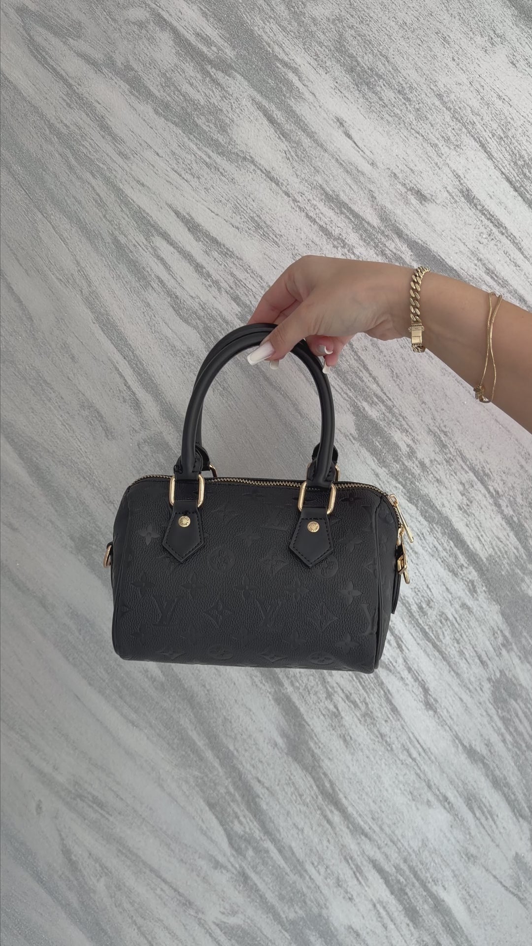 Louis Vuitton Speedy Mini - Negru embosat